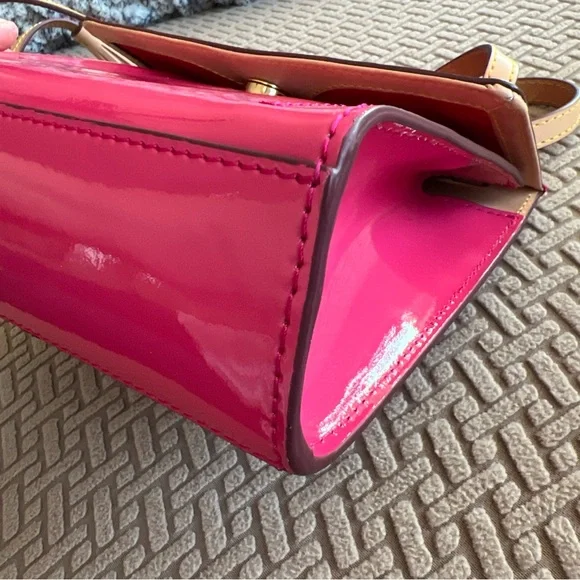 Dooney & Bourke Hot Pink Patent Leather Zip Crossbody Flap - Picture 16 of 16